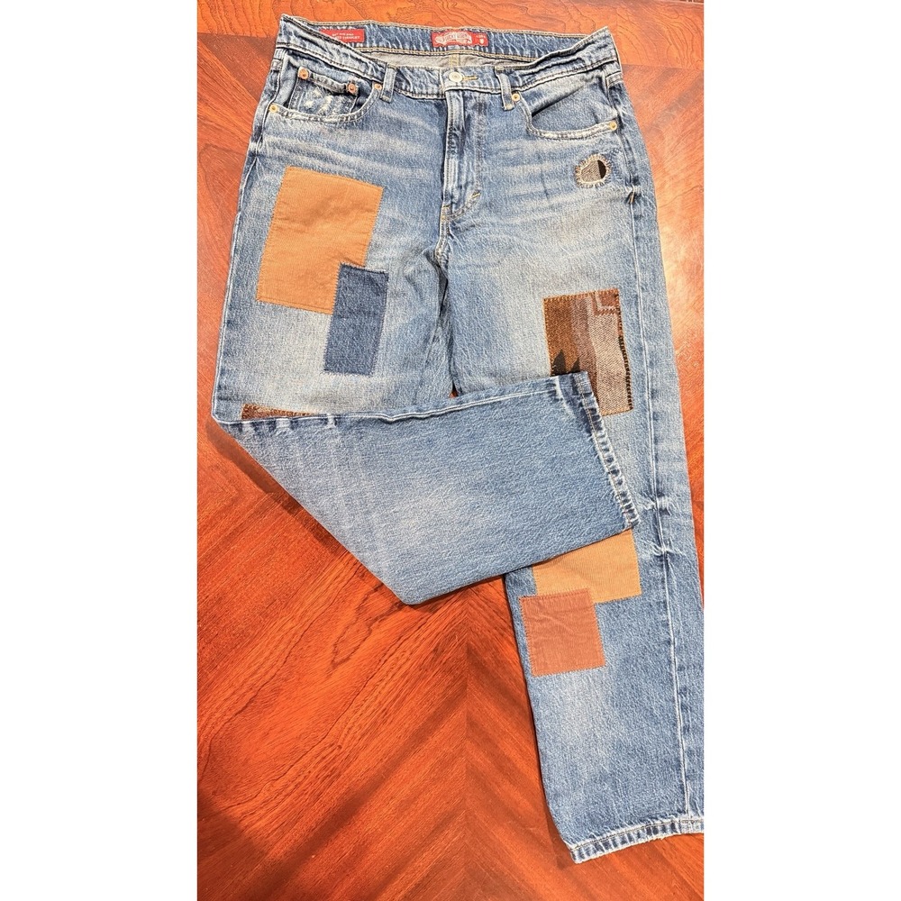 Lucky Brand Legend 80318 Boy Mid Rise Relaxed Straight Jeans 6/28R Patchwork